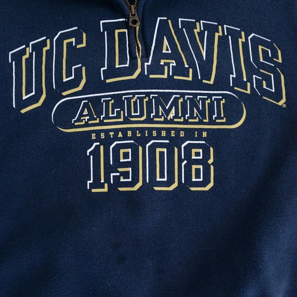 Vintage JanSport Navy UC Davis Quarter Zip Pullover Sweater S - Picture 9 of 9